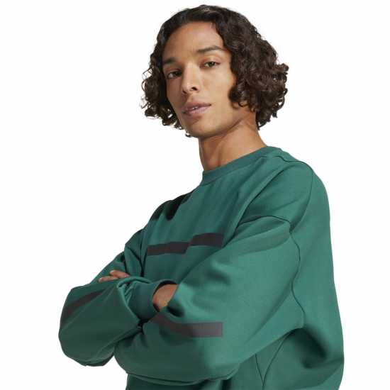 Adidas Мъжка Блуза Обло Деколте Z.n.e. Crew Sweatshirt Mens Зелено Мъжки горнища на анцуг