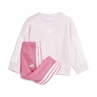 Adidas Infants Bos Jog French Terry Set Розово/Бяло Adidas Infants Bos Jog French Terry Set Розово/Бяло