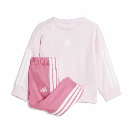Adidas Infants Bos Jog French Terry Set Розово/Бяло Adidas Infants Bos Jog French Terry Set Розово/Бяло