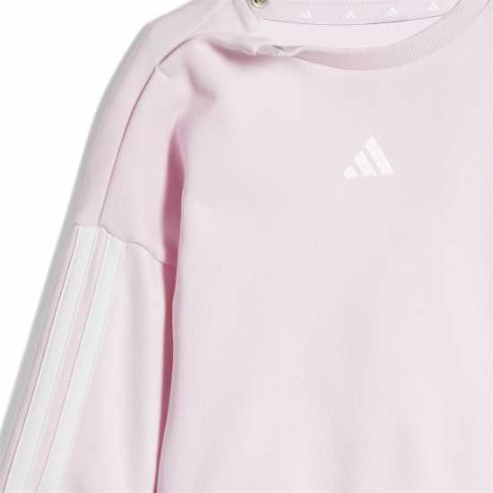 Adidas Infants Bos Jog French Terry Set Розово/Бяло Adidas Infants Bos Jog French Terry Set Розово/Бяло
