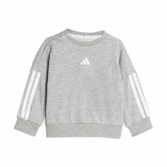 Adidas Infants Bos Jog French Terry Set Grey/White Детски спортни екипи