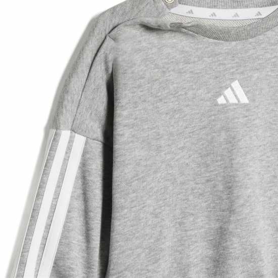Adidas Infants Bos Jog French Terry Set Grey/White Детски спортни екипи