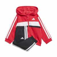 Adidas Екип Невръстни Деца Tiberio 3-Stripes Colorblock Fleece Track Suit Infants Червен/Черен 