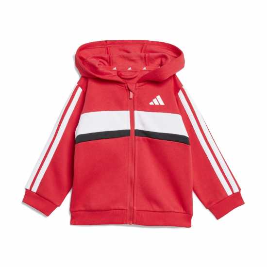 Adidas Екип Невръстни Деца Tiberio 3-Stripes Colorblock Fleece Track Suit Infants Червен/Черен 