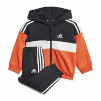 Adidas Екип Невръстни Деца Tiberio 3-Stripes Colorblock Fleece Track Suit Infants Черно/Червено Детски спортни екипи