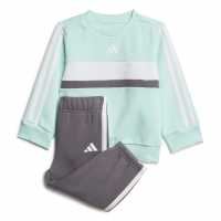 Adidas Екип Невръстни Деца Tiberio 3-Stripes Colorblock Fleece Track Suit Infants Мента/Бяло Детски спортни екипи
