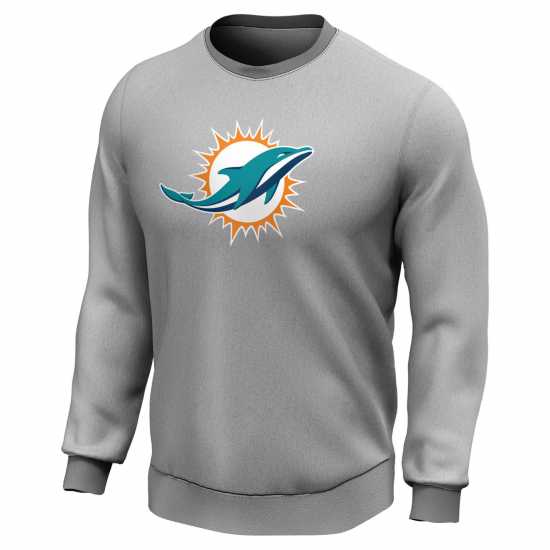 Nfl Мъжка Блуза Обло Деколте Logo Crew Sweatshirt Mens Dolphins - Мъжки полар