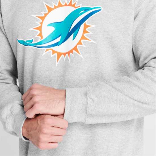Nfl Мъжка Блуза Обло Деколте Logo Crew Sweatshirt Mens Dolphins - Мъжки полар