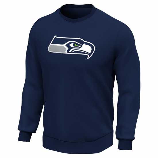 Nfl Мъжка Блуза Обло Деколте Logo Crew Sweatshirt Mens Seahawks Мъжки полар