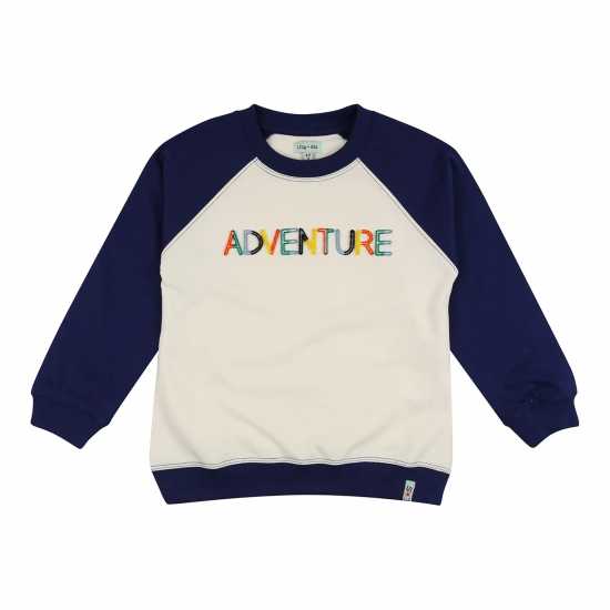Lilly And Sid & Sid Multicoloured Adventure Slogan Applique Sweatshirt  Детски горнища и пуловери