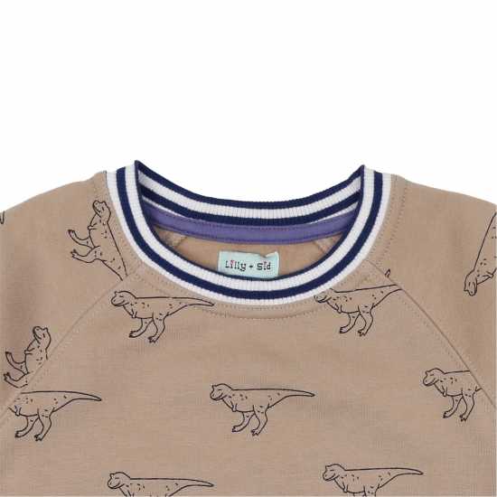 Lilly And Sid Dinosaur Print Crew Sweatshirt Lilly And Sid Dinosaur Print Crew Sweatshirt