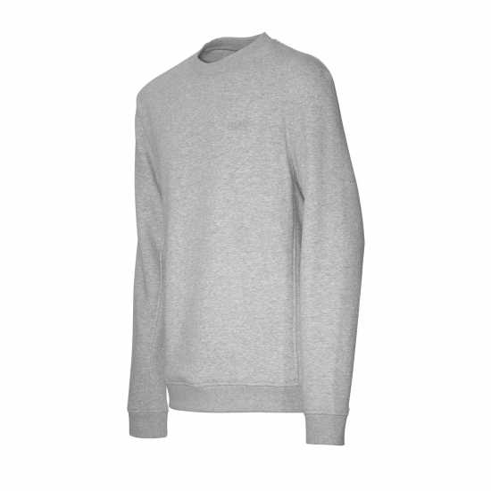 Fabric Мъжки Пуловер Обло Деколте Crew Sweater Mens Grey Мъжко облекло за едри хора