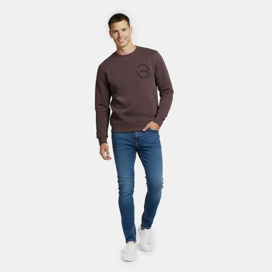 Jack Wills Men's Boucle Cotton Long Sleeve Oversized Fit Crew Sweatshirt Черен кафе Jack Wills Men's Boucle Cotton Long Sleeve Oversized Fit Crew Sweatshirt Черен кафе