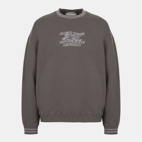 Jack Wills Tipped Graphiccrw Sn54 Slate 