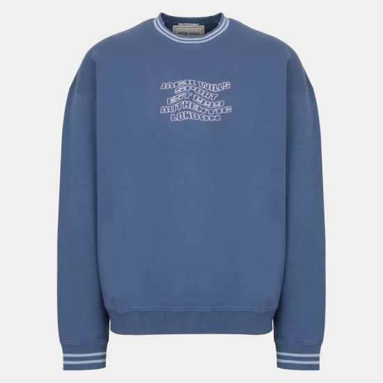 Jack Wills Tipped Graphiccrw Sn54 Steel Blue 