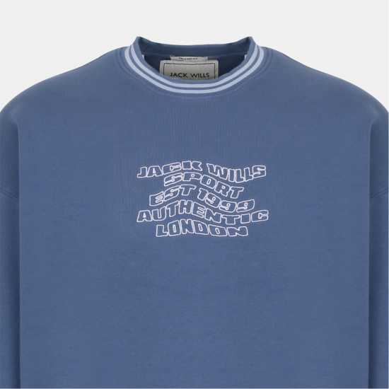 Jack Wills Tipped Graphiccrw Sn54 Steel Blue 