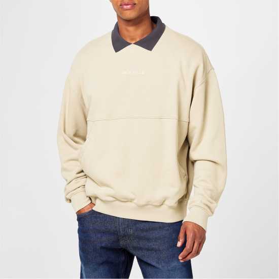 Jack Wills Twill Collar Crew Sweatshirt Jack Wills Twill Collar Crew Sweatshirt