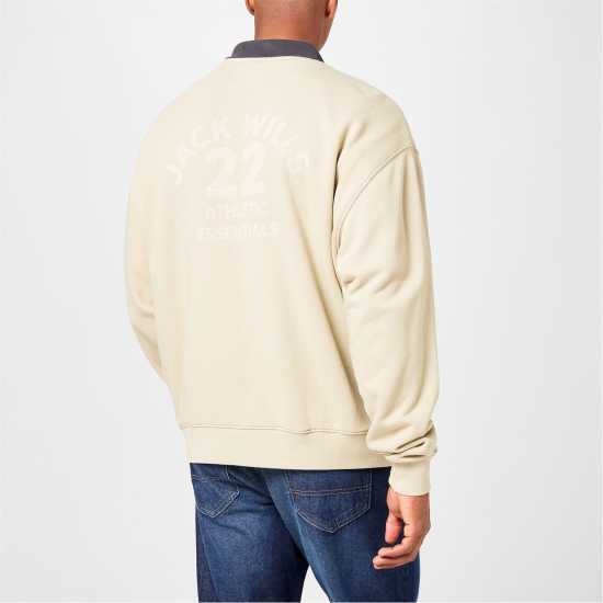 Jack Wills Twill Collar Crew Sweatshirt Jack Wills Twill Collar Crew Sweatshirt