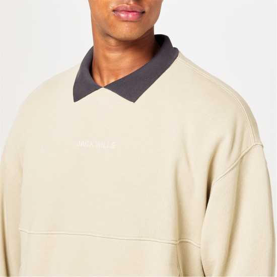 Jack Wills Twill Collar Crew Sweatshirt Jack Wills Twill Collar Crew Sweatshirt