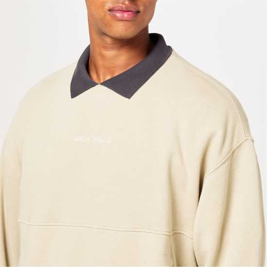 Jack Wills Twill Collar Crew Sweatshirt Jack Wills Twill Collar Crew Sweatshirt