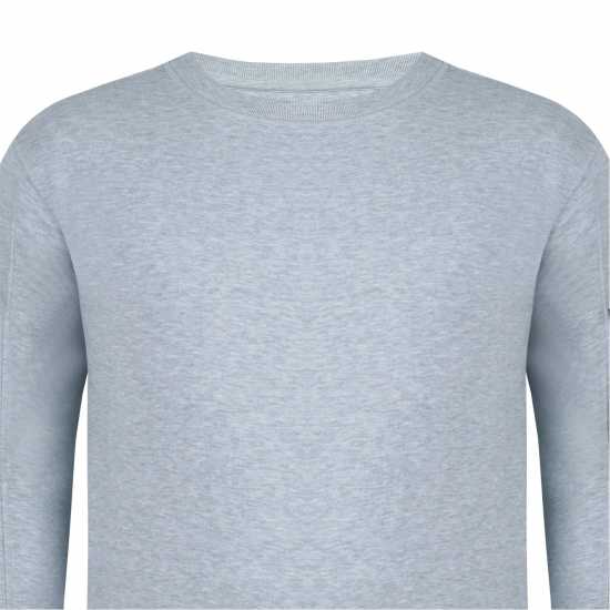 Firetrap Мъжка Блуза Полар Pocket Crew Fleece Sweater Mens Grey Marl Мъжко облекло за едри хора