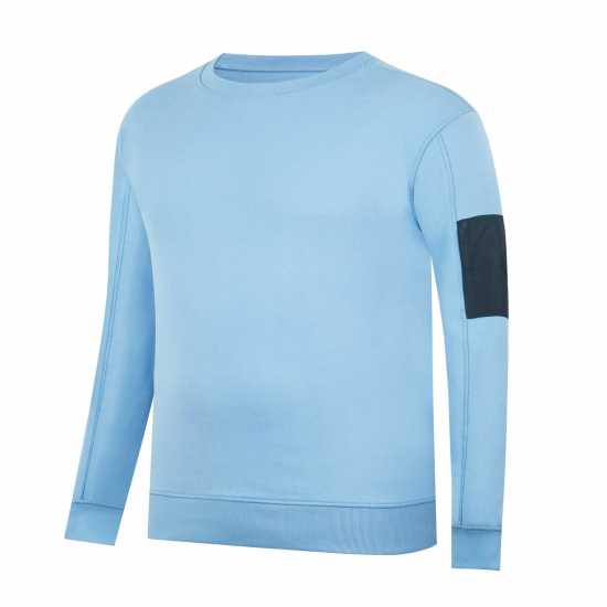 Firetrap Мъжка Блуза Полар Pocket Crew Fleece Sweater Mens Baby Blue Мъжко облекло за едри хора