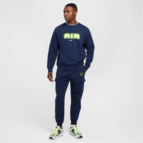 Nike Nsw Sw Air Crew Flc Bb Тъмносин/Волт Мъжки горнища на анцуг