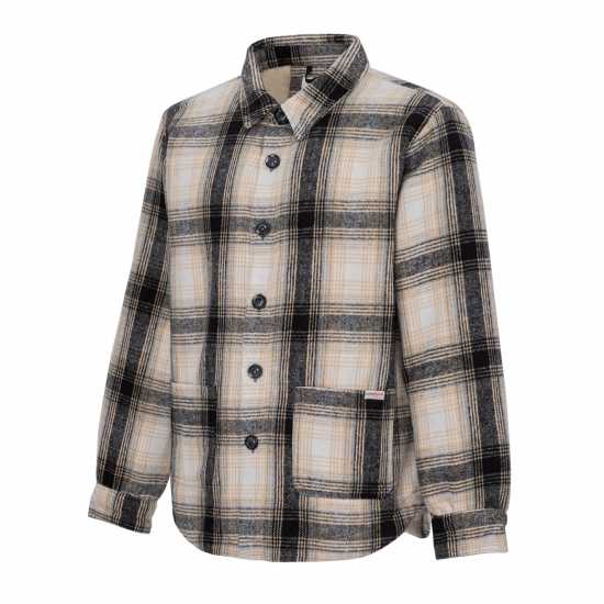 Lee Cooper Cooper Sherpa-Lined Shirt Jacket Blk/Whte/Ylw Мъжки суитчъри и блузи с качулки