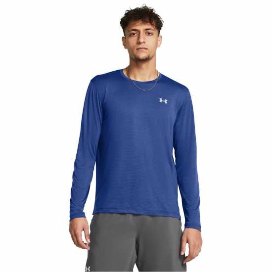 Under Armour Launch Long-Sleeve Crew Sweatshirt Техническо синьо Under Armour Launch Long-Sleeve Crew Sweatshirt Техническо синьо