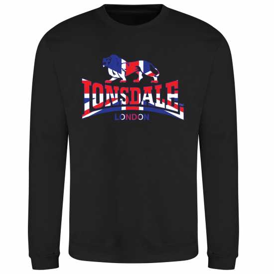 Lonsdale Printed Logo Sweat Black 1 Lonsdale Printed Logo Sweat Black 1