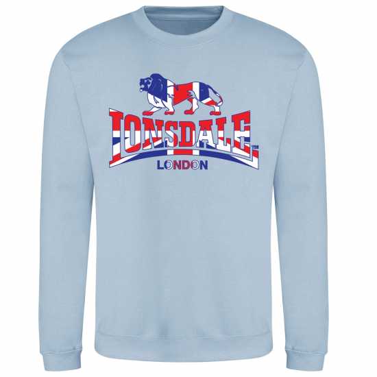 Lonsdale Printed Logo Sweat Sky Blue 1 