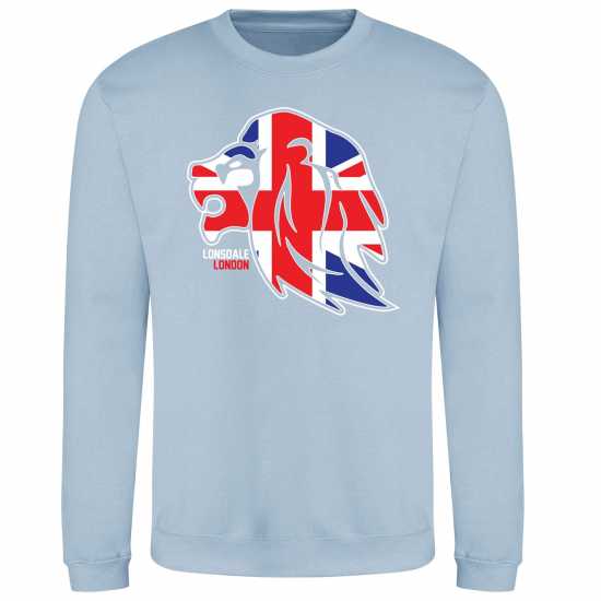 Lonsdale Printed Logo Sweat Sky Blue 3 
