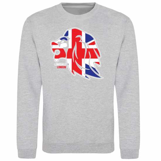 Lonsdale Printed Logo Sweat Grey 3 