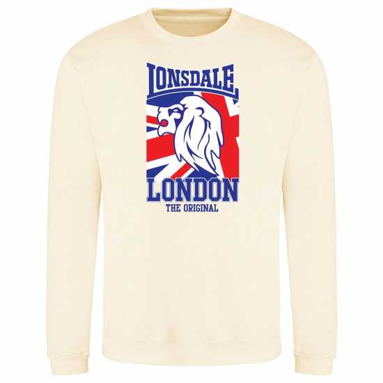 Lonsdale Printed Logo Sweat Vanilla 3 