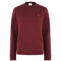 Мъжки горнища на анцуг Farah Tim Crew Sweatshirt Farah Red Farah Tim Crew Sweatshirt Farah Red Мъжки горнища на анцуг