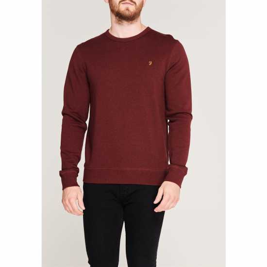 Мъжки горнища на анцуг Farah Tim Crew Sweatshirt Farah Red Farah Tim Crew Sweatshirt Farah Red Мъжки горнища на анцуг