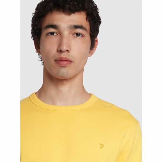 Farah Tim Crew Sweatshirt Pyramid Yellow Мъжко облекло за едри хора