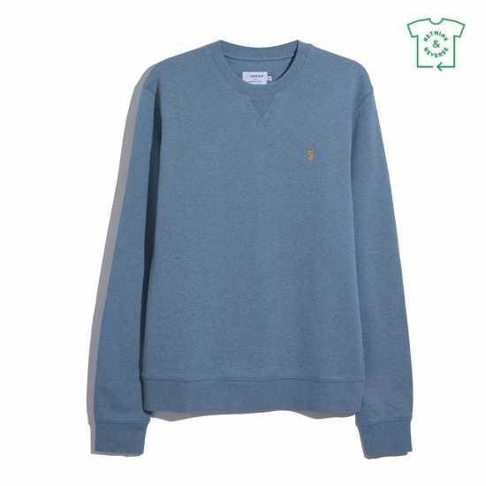 Farah Tim Crew Sweatshirt Blue Tide 401 