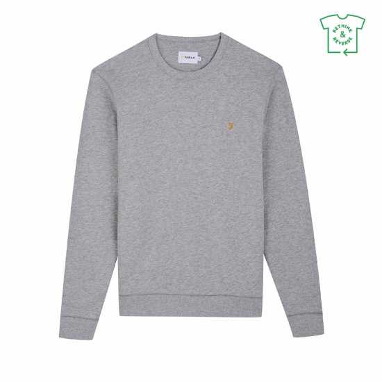 Farah Tim Crew Sweatshirt Светло сиво марл Мъжки горнища на анцуг
