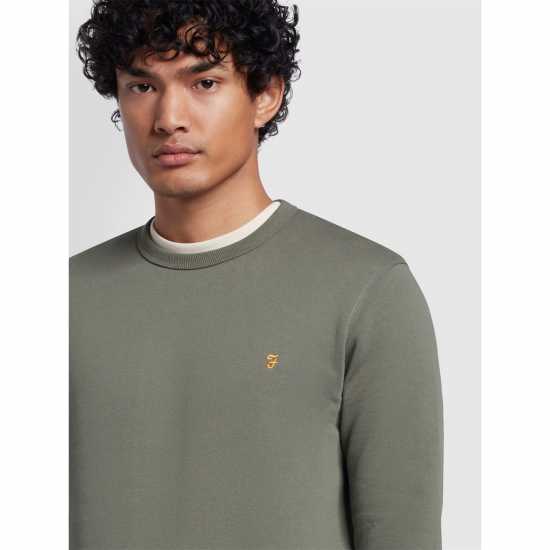 Farah Tim Crew Sweatshirt Vintage Green Мъжко облекло за едри хора
