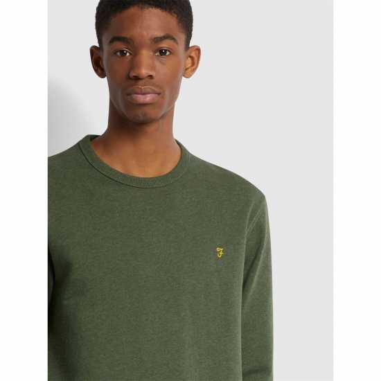 Farah Tim Crew Sweatshirt Evergreen Marl Мъжко облекло за едри хора
