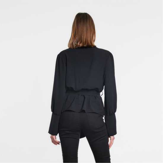 Дамски ризи и тениски Be You Peplum Wrap Top Womens Черно Be You Peplum Wrap Top Womens Черно Дамски ризи и тениски