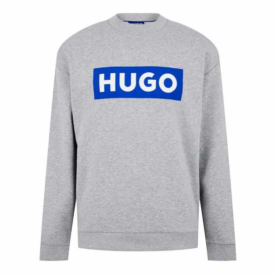 Hugo Boss Мъжки Пуловер Обло Деколте Hugo Niero Crew Sweater Mens Сив меланж 029 Мъжки горнища на анцуг