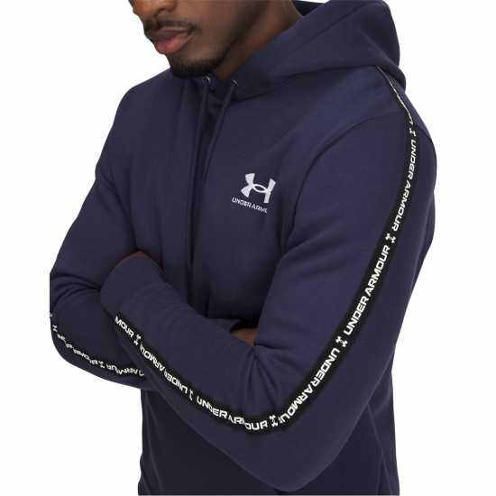 Under Armour Icon Fleece Taping Hoodie Морско синьо/Бяло Under Armour Icon Fleece Taping Hoodie Морско синьо/Бяло