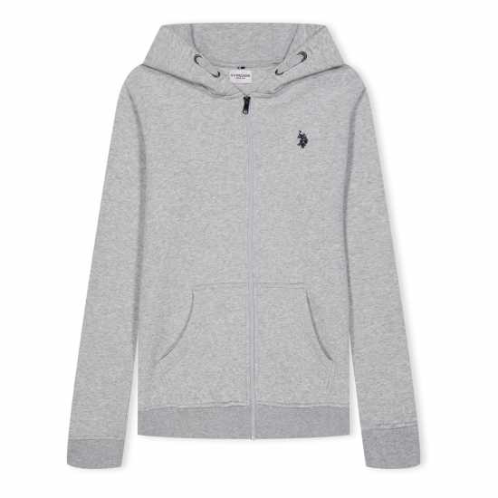 Us Polo Assn Zip Hoodie Juniors Сив марл Детски суитчъри и блузи с качулки
