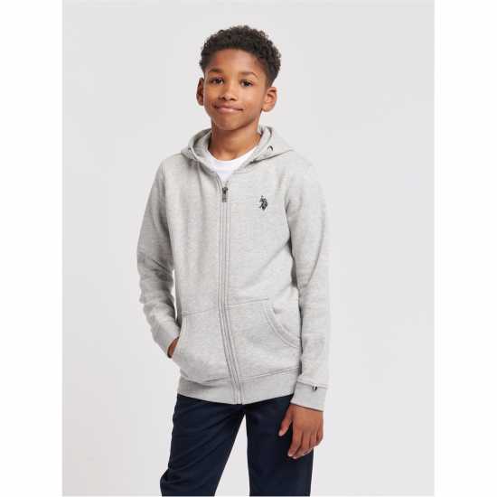 Us Polo Assn Zip Hoodie Juniors Сив марл Детски суитчъри и блузи с качулки