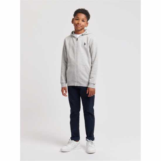 Us Polo Assn Zip Hoodie Juniors Сив марл Детски суитчъри и блузи с качулки