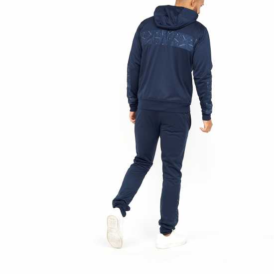 Crosshatch Pyramid Zip Through Hoodie Mens  