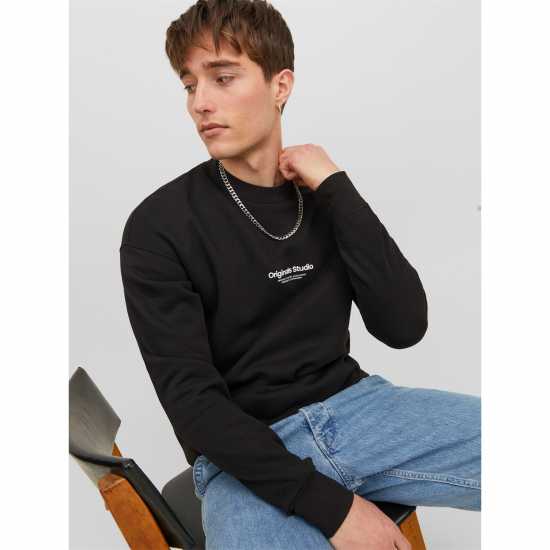 Jack And Jones Jorvester Crew Sweatshirt Черно Мъжки горнища на анцуг