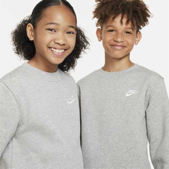 Nike Sportswear Club Fleece Big Kids' Sweatshirt Сиво Детски горнища и пуловери